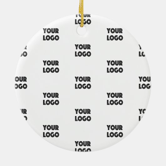 Einfache Wiederholung des Logos | weiß Keramik Ornament (Hinten)