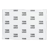 Einfache Wiederholung des Logos | weiß Kissenbezug (Rückseite)