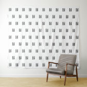 Einfache Wiederholung des Logos | weiß oder gauß Wandteppich (Beispiel (Horizontal))