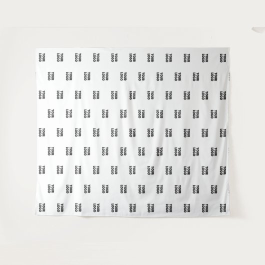 Einfache Wiederholung des Logos | weiß oder gauß Wandteppich (Vorderseite (Horizontal))