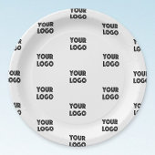 Einfache Wiederholung des Logos | weiß Pappteller