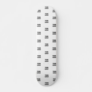 Einfache Wiederholung des Logos weiß Skateboard