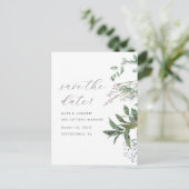 Einfache Wiesen-Wiese-Foto Hochzeit speichern Sie  Postkarte (Stehend Vorderseite)