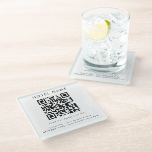 Einfache WIFI-Angaben QR-Code Hotel Name Jegliche  Glasuntersetzer
