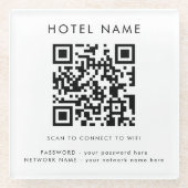 Einfache WIFI-Angaben QR-Code Hotel Name Jegliche Glasuntersetzer (Vorderseite)