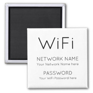 Einfache WiFi Details Netzwerkkennwort weiß Magnet