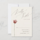 Einfache Wildblume | Beige RSVP-Karte RSVP Karte (Vorderseite)