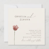 Einfache Wildblume | Beige Square Wedding Einladung (Vorderseite)