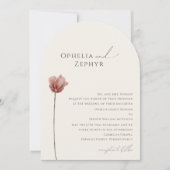 Einfache Wildblume | Beige Traditioneller Hochzeit Einladung (Vorderseite)