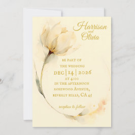 Einfache Wildblume Beige Wasserfarben Tulpe Hochze Einladung
