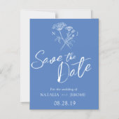 Einfache Wildblume, blau Save the Date Magneteinladung (Vorderseite)