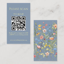 Einfache Wildblume Blue QR Code & UAWG Wedding