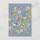 Einfache Wildblume Blue QR Code & UAWG Wedding Begleitkarte (Rückseite)