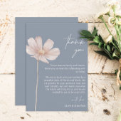 Einfache Wildblume Boho | Dusty Blue Wedding Dankeskarte