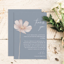 Einfache Wildblume Boho | Dusty Blue Wedding Dankeskarte