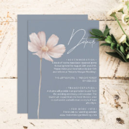 Einfache Wildblume Boho | Dusty Blue Wedding Detai Begleitkarte