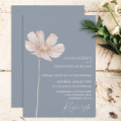 Einfache Wildblume Boho | Dusty Blue Wedding Einladung