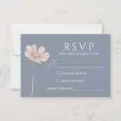 Einfache Wildblume Boho | Dusty Blue Wedding RSVP Karte (Vorderseite)