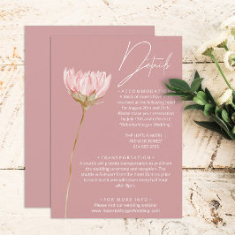 Einfache Wildblume Boho Dusty Rose Hochzeiten Deta Begleitkarte
