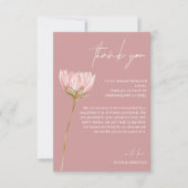 Einfache Wildblume Boho | Dusty Rose Wedding Dankeskarte (Vorderseite)