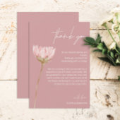 Einfache Wildblume Boho | Dusty Rose Wedding Dankeskarte