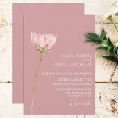 Einfache Wildblume Boho | Dusty Rose Wedding Einladung