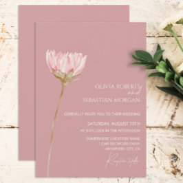 Einfache Wildblume Boho | Dusty Rose Wedding Einladung