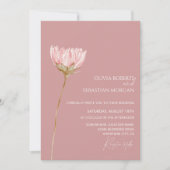 Einfache Wildblume Boho | Dusty Rose Wedding Einladung (Vorderseite)