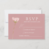 Einfache Wildblume Boho | Dusty Rose Wedding RSVP Karte (Vorderseite)