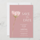 Einfache Wildblume Boho | Dusty Rose Wedding Save The Date (Vorderseite)