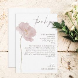Einfache Wildblume Boho Wedding Dankeskarte