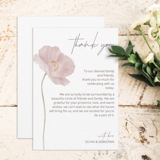 Einfache Wildblume Boho Wedding Dankeskarte