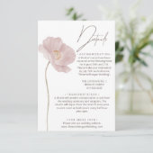 Einfache Wildblume Boho Wedding Details Begleitkarte (Stehend Vorderseite)