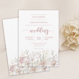 Einfache Wildblume Boho Wedding Einladung