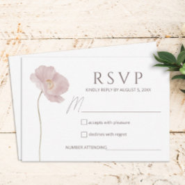 Einfache Wildblume Boho Wedding RSVP Karte