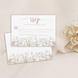 Einfache Wildblume Boho Wedding RSVP Karte