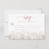 Einfache Wildblume Boho Wedding RSVP Karte (Vorderseite)