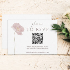 Einfache Wildblume Boho Wedding RSVP mit QR Code