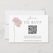 Einfache Wildblume Boho Wedding RSVP mit QR Code Karte (Vorderseite)