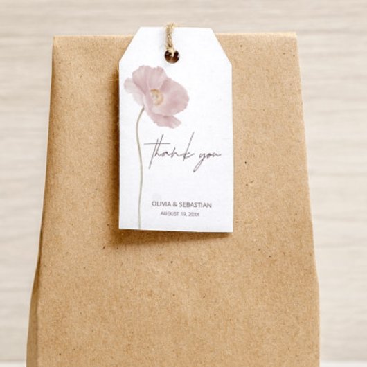 Einfache Wildblume Boho Wedding Vielen Dank Geschenkanhänger