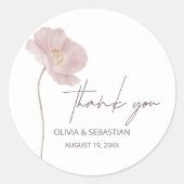 Einfache Wildblume Boho Wedding Vielen Dank Runder Aufkleber (Vorderseite)