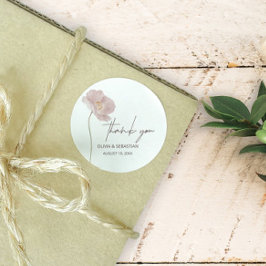 Einfache Wildblume Boho Wedding Vielen Dank Runder Aufkleber