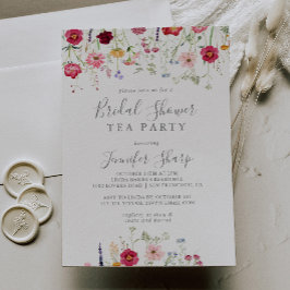 Einfache Wildblume Brautparty Tee Party Einladung