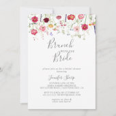 Einfache Wildblume Brunch mit Brautdusche Einladung (Vorderseite)