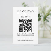 Einfache Wildblume Eleganter QR Code & UAWG Weddin RSVP Karte (Stehend Vorderseite)