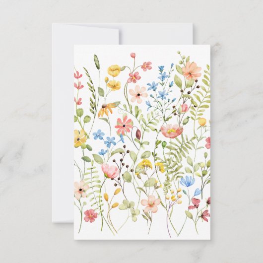 Einfache Wildblume Eleganter QR Code & UAWG Weddin RSVP Karte (Rückseite)