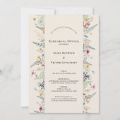 Einfache Wildblume Fern Beige Hochzeitsstimmung Pr Einladung (Vorderseite)