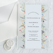 Einfache Wildblume Fern Dusty Blue Engagement Part Acryleinladungen