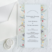 Einfache Wildblume Fern Dusty Blue Probe Dinner Acryleinladungen