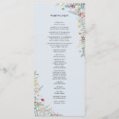 Einfache Wildblume Fern Dusty Blue Wedding Flat Programm (Rückseite)
